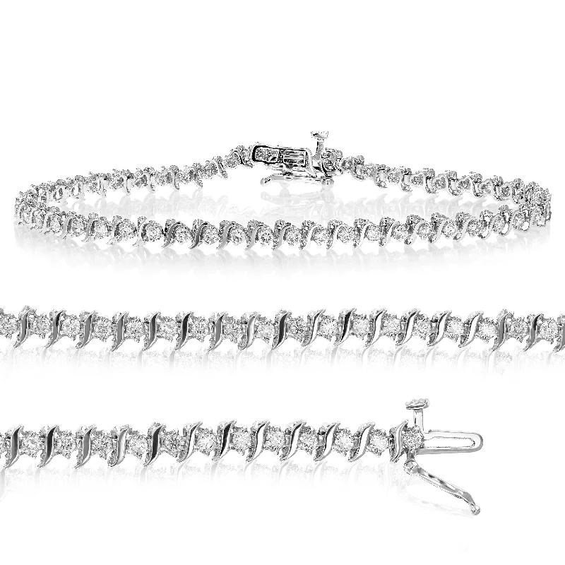 Exclusive Jewelry Sale – Sparkle For Less 1.50 cttw SI2-I1 IGI Certified Diamond Bracelet 10K White Gold S-Link 7 Inch Exclusive Jewelry Sale – Sparkle For Less 1.50 cttw SI2-I1 IGI Certified Diamond Bracelet 10K White Gold S-Link 7 Inch