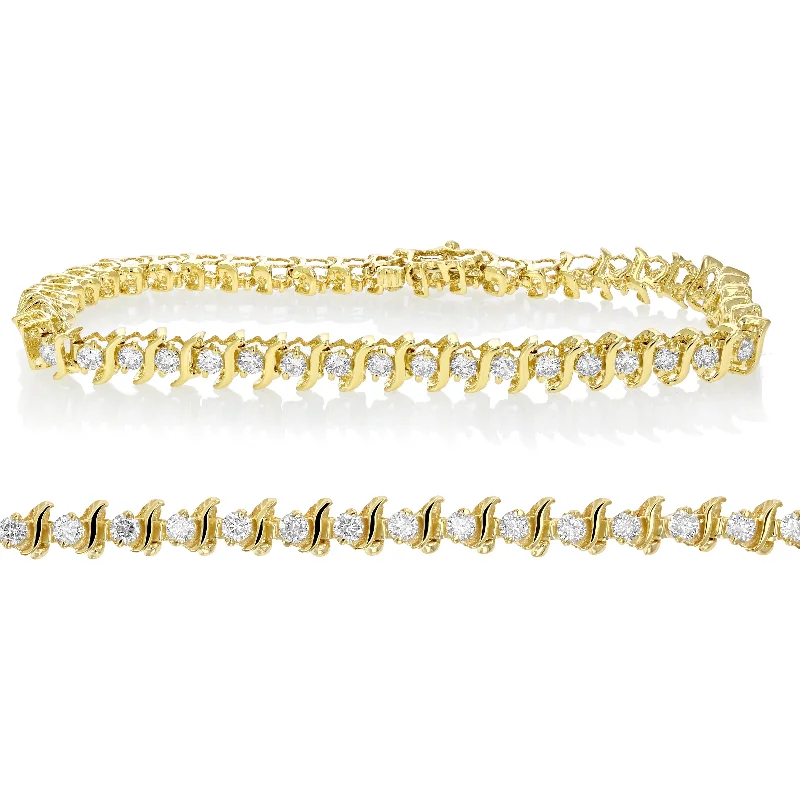 Luxury Jewelry At Unbeatable Discounts 1.50 cttw SI2-I1 IGI Certified Diamond Bracelet 10K Yellow Gold S-Link 7 Inch Luxury Jewelry At Unbeatable Discounts 1.50 cttw SI2-I1 IGI Certified Diamond Bracelet 10K Yellow Gold S-Link 7 Inch