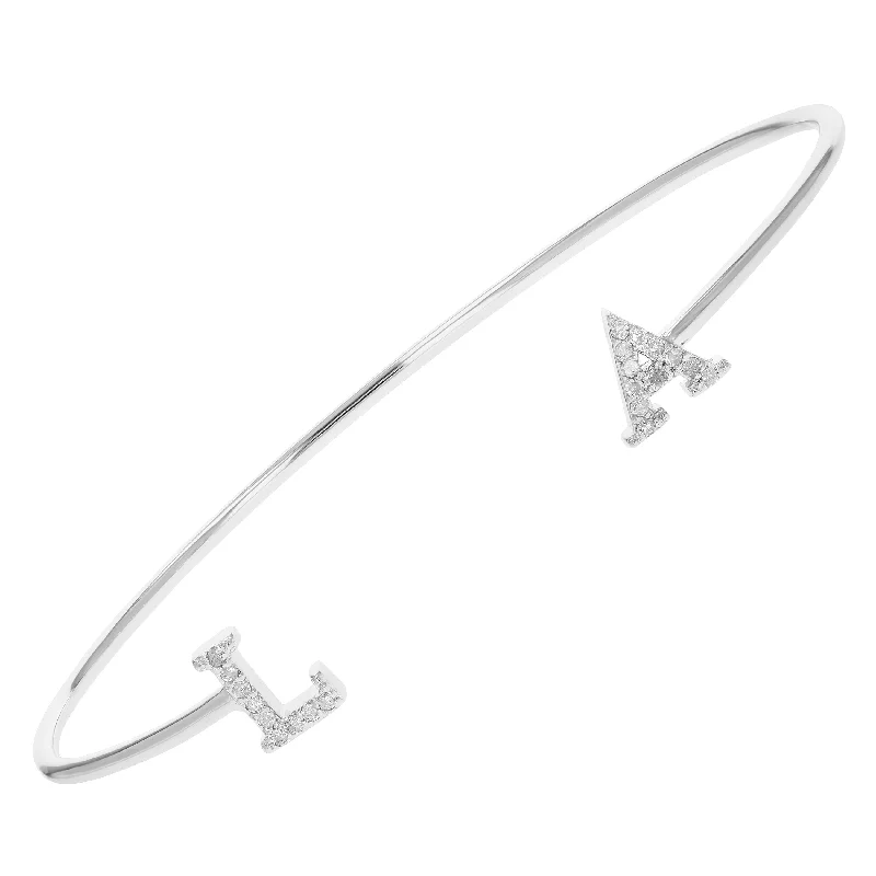 Shop Dazzling Jewelry With Special Promotional Discounts 1/8 cttw Diamond Bangle Bracelet .925 Sterling Silver With Rhodium Los Angeles Shop Dazzling Jewelry With Special Promotional Discounts 1/8 cttw Diamond Bangle Bracelet .925 Sterling Silver With Rhodium Los Angeles