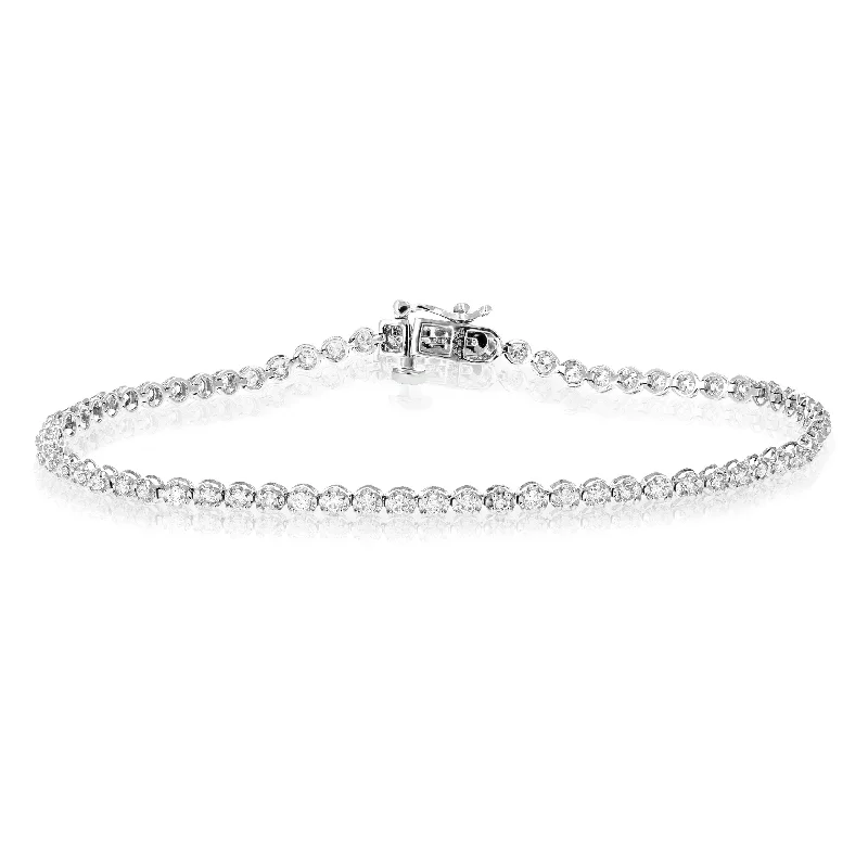 Get The Sparkle You Love At Prices You Adore 1 cttw 68 Stones Round Diamond Bracelet 14K White Gold Prong Set 7 Inch Get The Sparkle You Love At Prices You Adore 1 cttw 68 Stones Round Diamond Bracelet 14K White Gold Prong Set 7 Inch