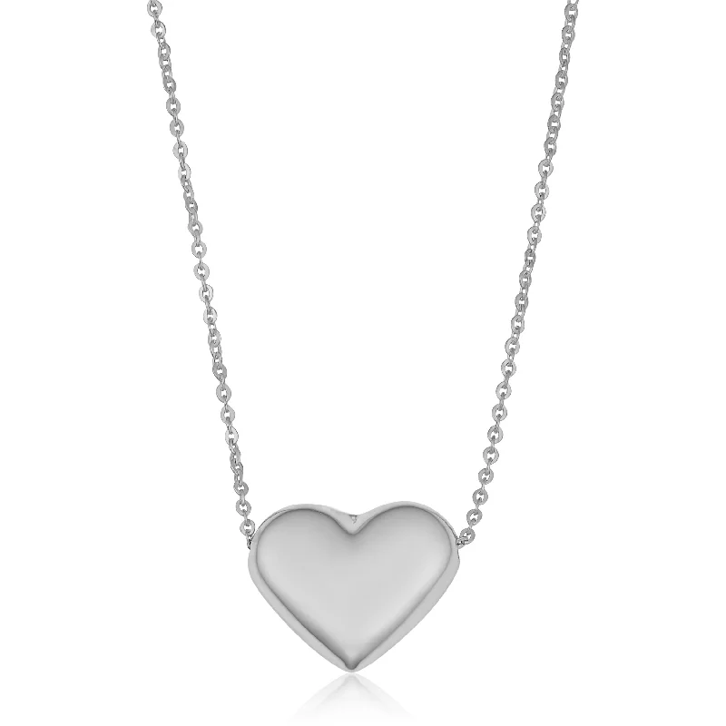Huge Savings On Premium Jewelry Styles 10k White Gold Heart Necklace (18 inch)
