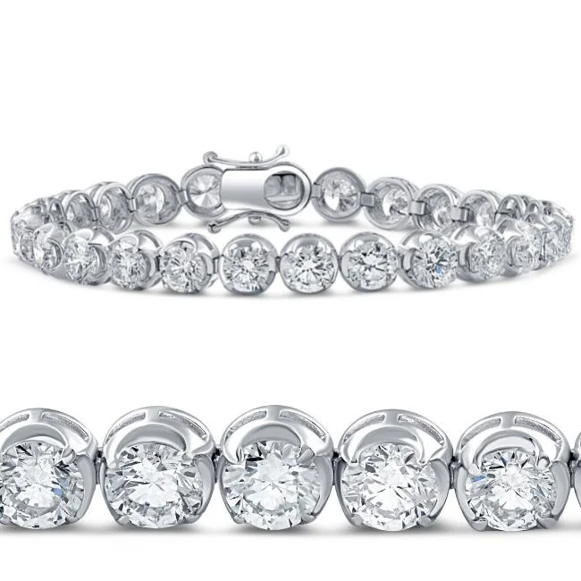Luxury Jewelry Without The Luxury Price Tag 14.55Ct TW Round-Cut Diamond Tennis Bracelet 7" 18k White Gold Lab Grown Luxury Jewelry Without The Luxury Price Tag 14.55Ct TW Round-Cut Diamond Tennis Bracelet 7" 18k White Gold Lab Grown