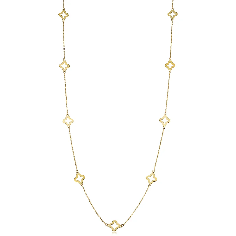 Elegant Necklaces And Bracelets At Limited-Time Offers 14k Yellow Gold Clover Flower Station Necklace (26 inch) Elegant Necklaces And Bracelets At Limited-Time Offers 14k Yellow Gold Clover Flower Station Necklace (26 inch)