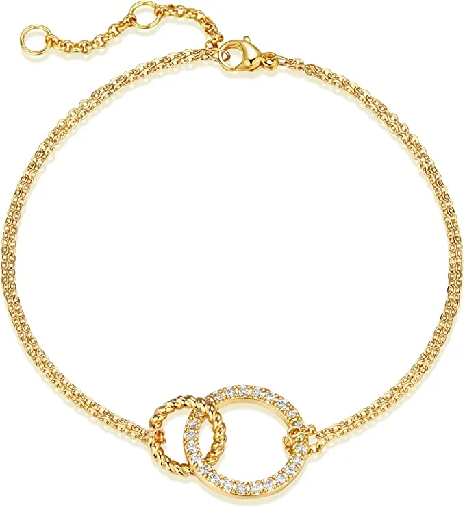 Timeless Elegance At Unbelievable Discounts 18k Gold Interlocking Bracelet