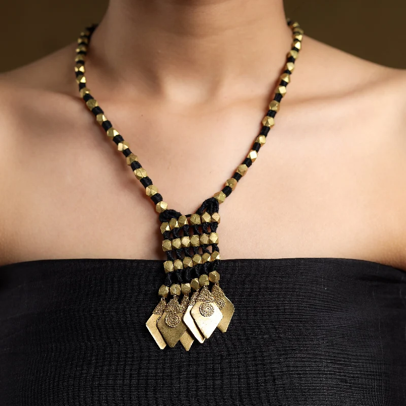 Discounted Jewelry For A Glamorous Look Tribal Odisha Dokra Threadwork Necklace