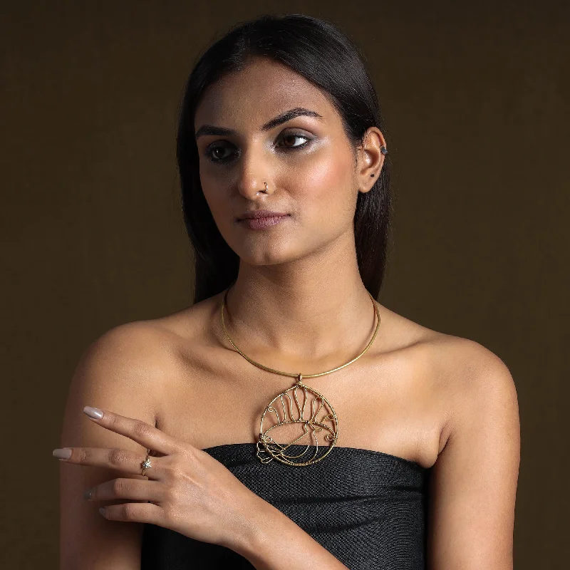 Personalized Jewelry At Special Discount Rates Brass Metal Handcrafted Dokra Choker Necklace by Asalkaar Personalized Jewelry At Special Discount Rates Brass Metal Handcrafted Dokra Choker Necklace by Asalkaar