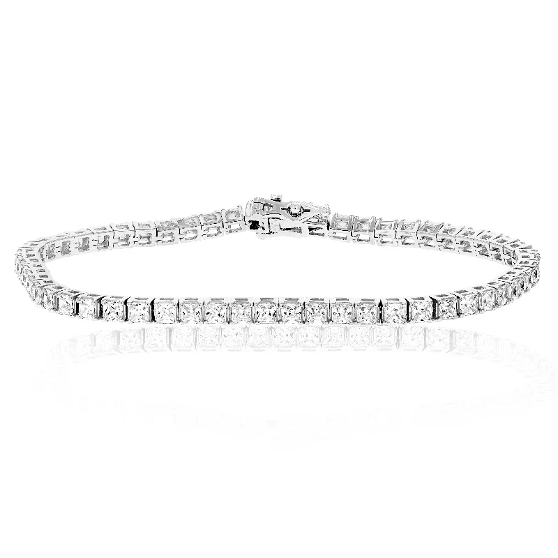 Premium Jewelry Now Available At Special Discounts 5 cttw SI2-I1 Princess Diamond Tennis Bracelet 14K White Gold 7 Inches Square Premium Jewelry Now Available At Special Discounts 5 cttw SI2-I1 Princess Diamond Tennis Bracelet 14K White Gold 7 Inches Square