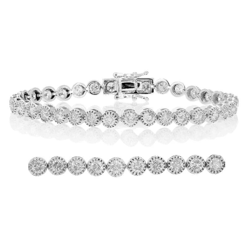 Trending Jewelry Now Available At Exclusive Prices 6 cttw I1-I2 Certified Diamond Bracelet 14K White Gold J-K with Milgrain 7 Inch Trending Jewelry Now Available At Exclusive Prices 6 cttw I1-I2 Certified Diamond Bracelet 14K White Gold J-K with Milgrain 7 Inch