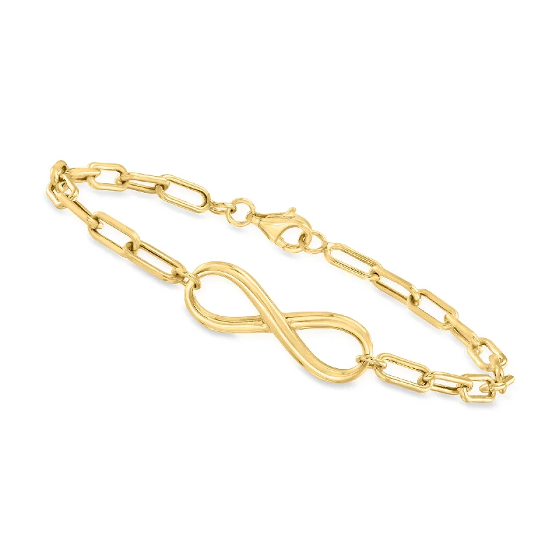Luxury Meets Affordability – Jewelry Sale Now Live Canaria 10kt Yellow Gold Infinity Symbol Paper Clip Link Bracelet
