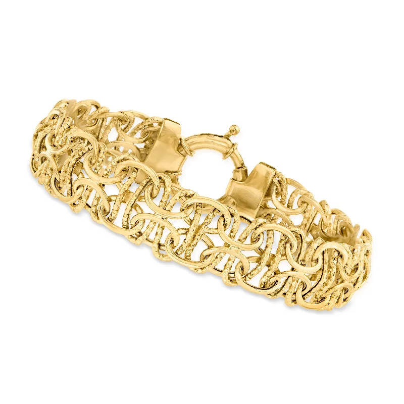 Chic And Stylish Jewelry At Exclusive Prices Canaria 10kt Yellow Gold Interlocking Link Bracelet