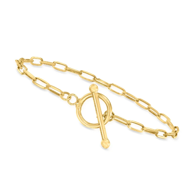 Chic, Trendy, And Affordable Jewelry Sale Canaria 10kt Yellow Gold Paper Clip Link Toggle Bracelet Chic, Trendy, And Affordable Jewelry Sale Canaria 10kt Yellow Gold Paper Clip Link Toggle Bracelet