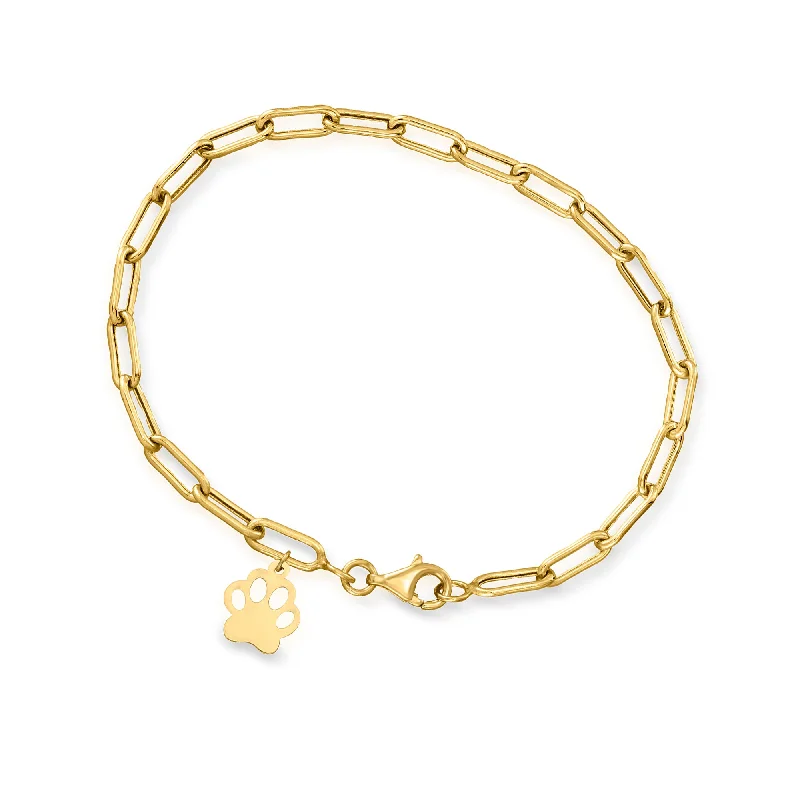 Limited-Time Jewelry Sale – Don't Miss These Deals Canaria 10kt Yellow Gold Paw Print Charm Paper Clip Link Bracelet Limited-Time Jewelry Sale – Don't Miss These Deals Canaria 10kt Yellow Gold Paw Print Charm Paper Clip Link Bracelet