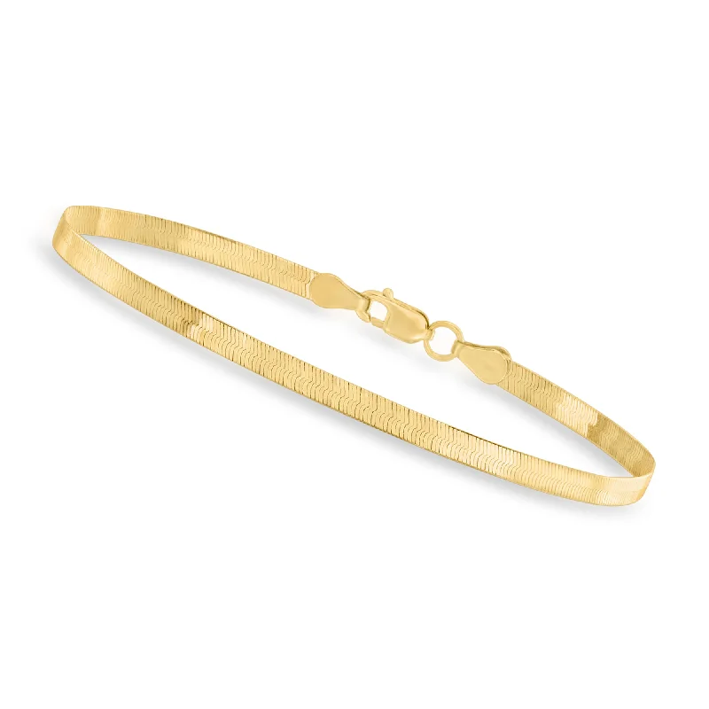 Dazzle In Elegance With Our Biggest Jewelry Sale Canaria 3mm 10kt Yellow Gold Herringbone Bracelet Dazzle In Elegance With Our Biggest Jewelry Sale Canaria 3mm 10kt Yellow Gold Herringbone Bracelet
