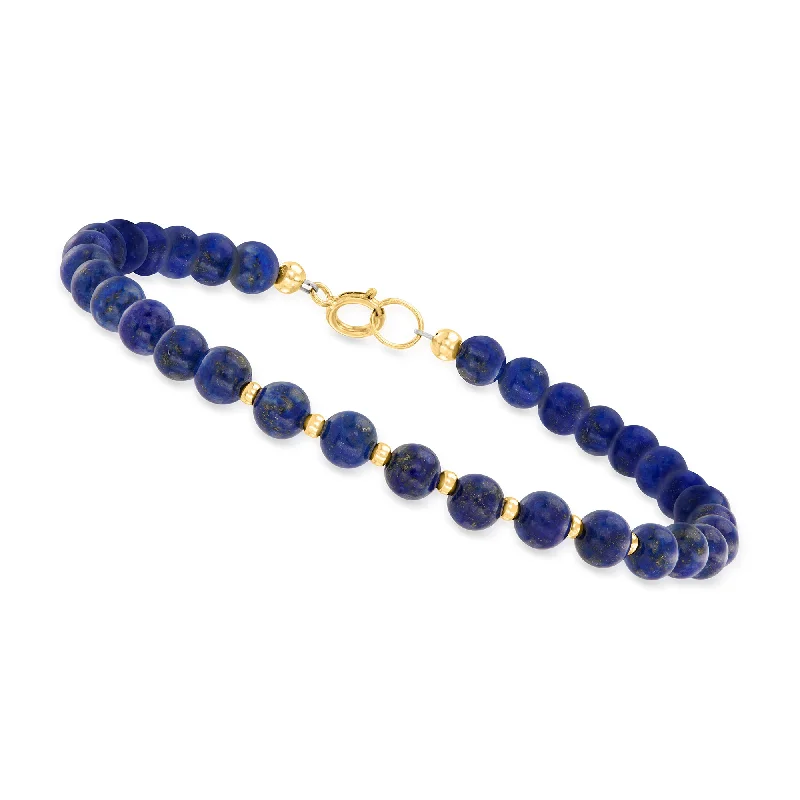 Get Ready To Sparkle – Special Jewelry Discounts Canaria 4-5mm Lapis Bead Bracelet in 10kt Yellow Gold Get Ready To Sparkle – Special Jewelry Discounts Canaria 4-5mm Lapis Bead Bracelet in 10kt Yellow Gold