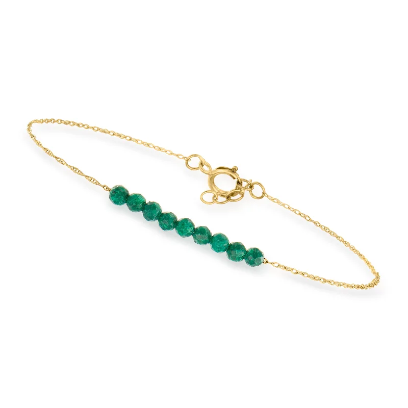Dazzle With Discounts – Shop Jewelry On Sale Canaria Emerald Bead Bracelet in 10kt Yellow Gold Dazzle With Discounts – Shop Jewelry On Sale Canaria Emerald Bead Bracelet in 10kt Yellow Gold