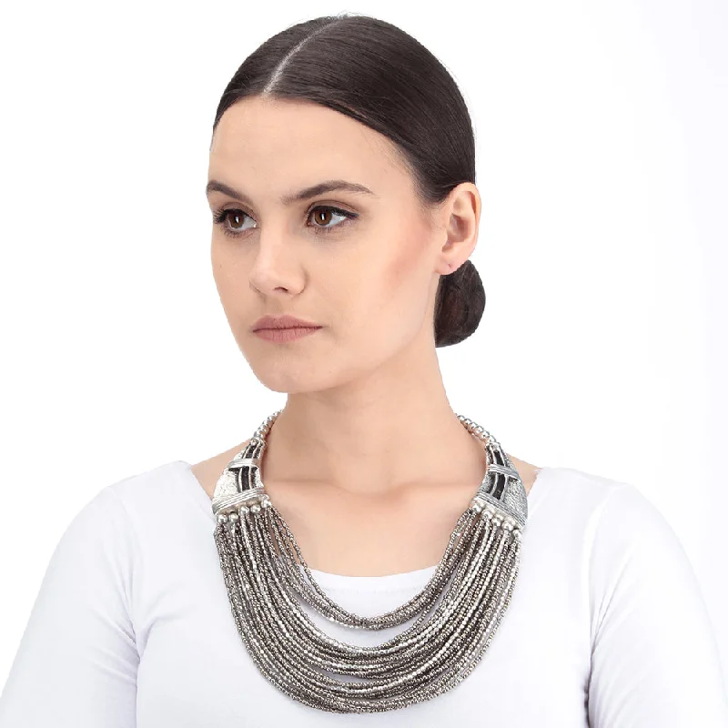 Exclusive Jewelry Offers – Shine For Less Handcrafted Silver Beads Necklace by Bamboo Tree Jewels