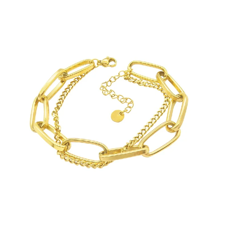 Last Chance To Grab Your Favorite Jewelry At A Discount Adornia Oversized Paper Clip Mixed Chain Bracelet gold Last Chance To Grab Your Favorite Jewelry At A Discount Adornia Oversized Paper Clip Mixed Chain Bracelet gold
