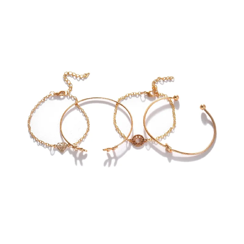 Timeless Elegance Now At Special Discounts Pack Of 4 Gold Plated Designer Bracelet