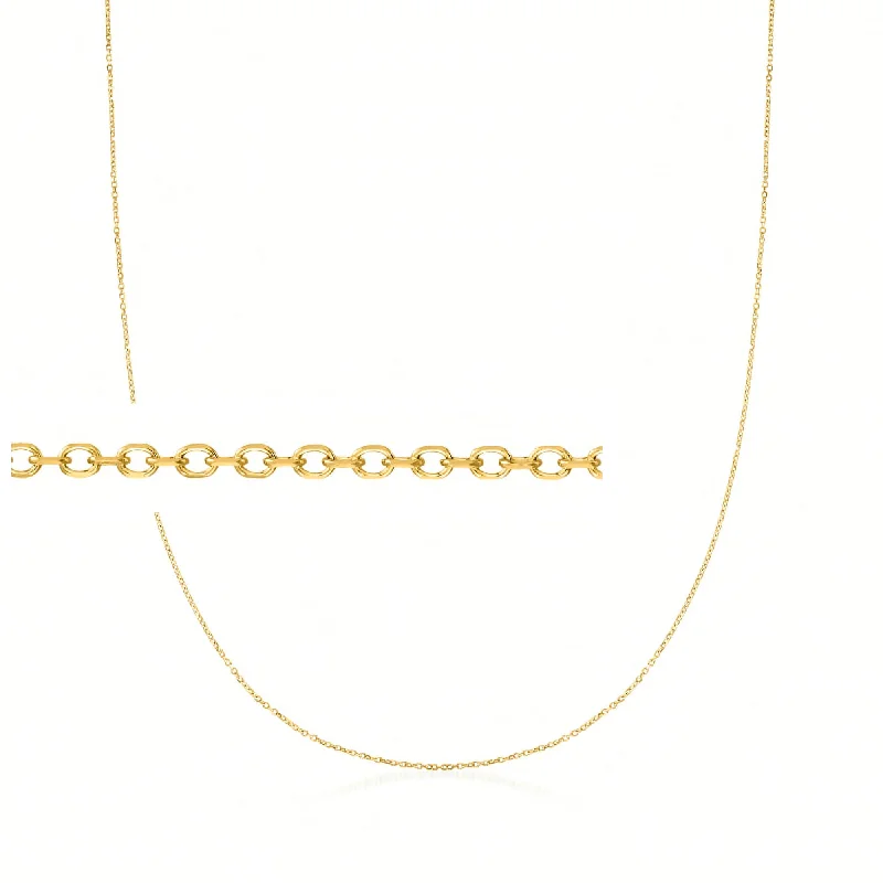 Limited-Time Jewelry Sale – Elegant Styles At Less Ross-Simons 0.8mm 14kt Yellow Gold Cable Chain Necklace Limited-Time Jewelry Sale – Elegant Styles At Less Ross-Simons 0.8mm 14kt Yellow Gold Cable Chain Necklace