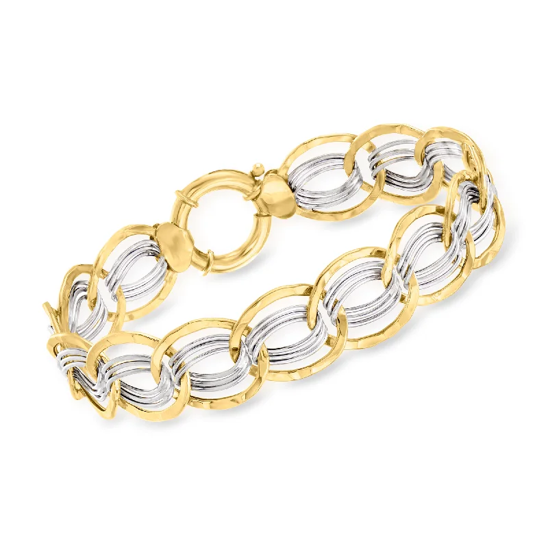 Flash Jewelry Sale – Get Stunning Pieces At Low Prices Ross-Simons 14kt 2-Tone Gold Interlocking Oval Link Bracelet Flash Jewelry Sale – Get Stunning Pieces At Low Prices Ross-Simons 14kt 2-Tone Gold Interlocking Oval Link Bracelet