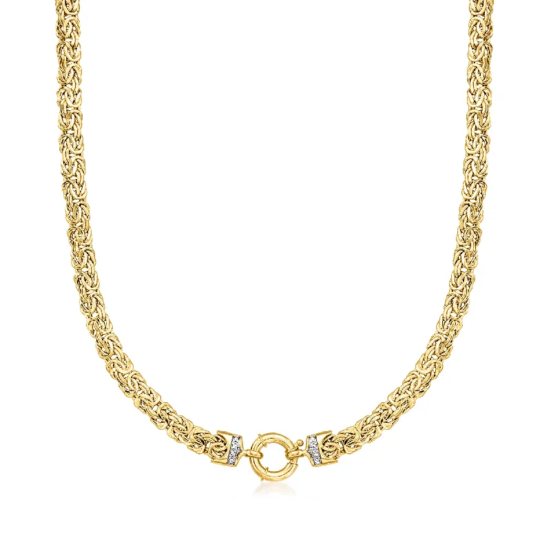 Shop Dazzling Rings, Earrings, And More At Special Discounts Ross-Simons 14kt Yellow Gold Byzantine Necklace With Diamond Accents Shop Dazzling Rings, Earrings, And More At Special Discounts Ross-Simons 14kt Yellow Gold Byzantine Necklace With Diamond Accents
