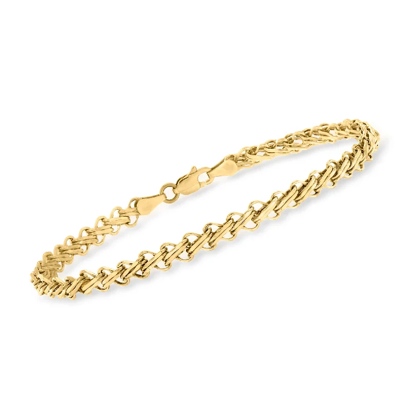 Exclusive Jewelry Sale – Shine For Less Ross-Simons 14kt Yellow Gold Double-Bar Link Bracelet