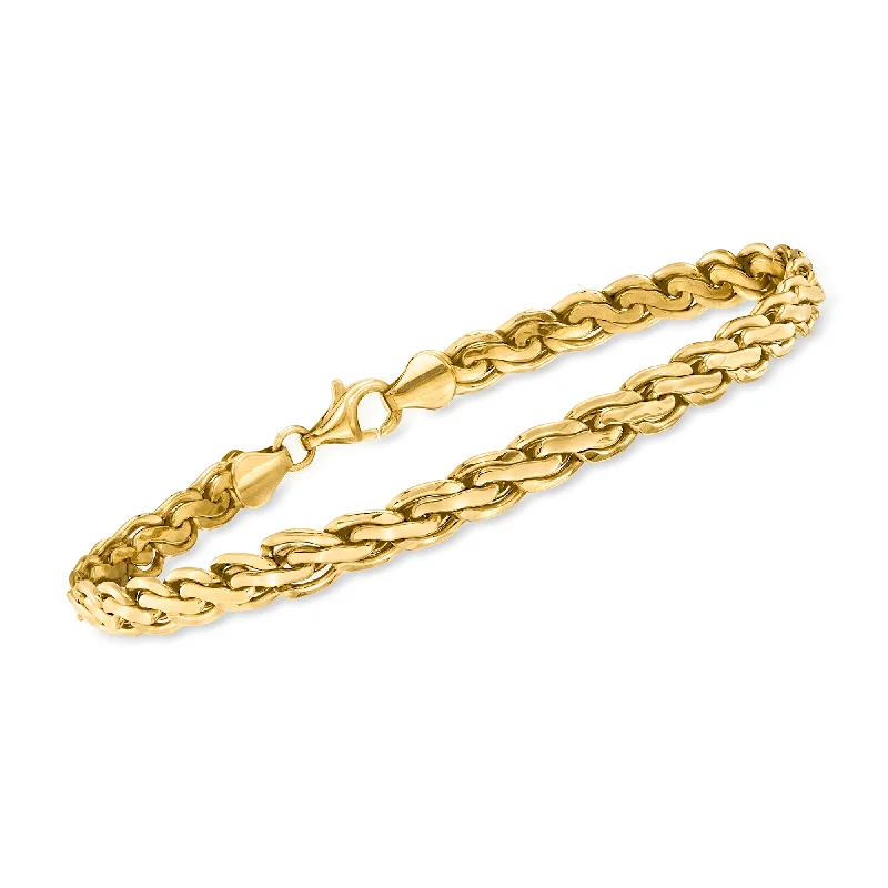 Elegant Jewelry, Exclusive Prices – Shop Now Ross-Simons 14kt Yellow Gold Flat Rope-Chain Bracelet Elegant Jewelry, Exclusive Prices – Shop Now Ross-Simons 14kt Yellow Gold Flat Rope-Chain Bracelet