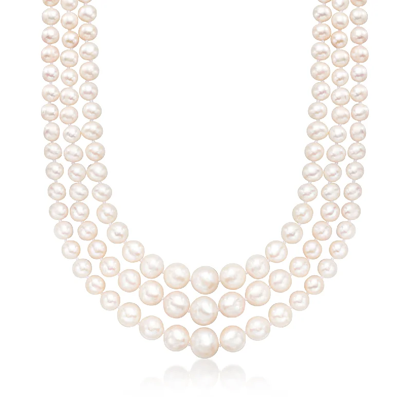 Exclusive Jewelry Sale – Sparkle For Less Ross-Simons 6-12.5mm Cultured Pearl 3-Strand Necklace With 14kt Yellow Gold Exclusive Jewelry Sale – Sparkle For Less Ross-Simons 6-12.5mm Cultured Pearl 3-Strand Necklace With 14kt Yellow Gold