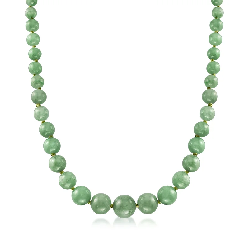 Exclusive Jewelry Offers – Sparkle For Less Ross-Simons 6-13mm Graduated Green Jade Bead Necklace With 14kt Yellow Gold Exclusive Jewelry Offers – Sparkle For Less Ross-Simons 6-13mm Graduated Green Jade Bead Necklace With 14kt Yellow Gold