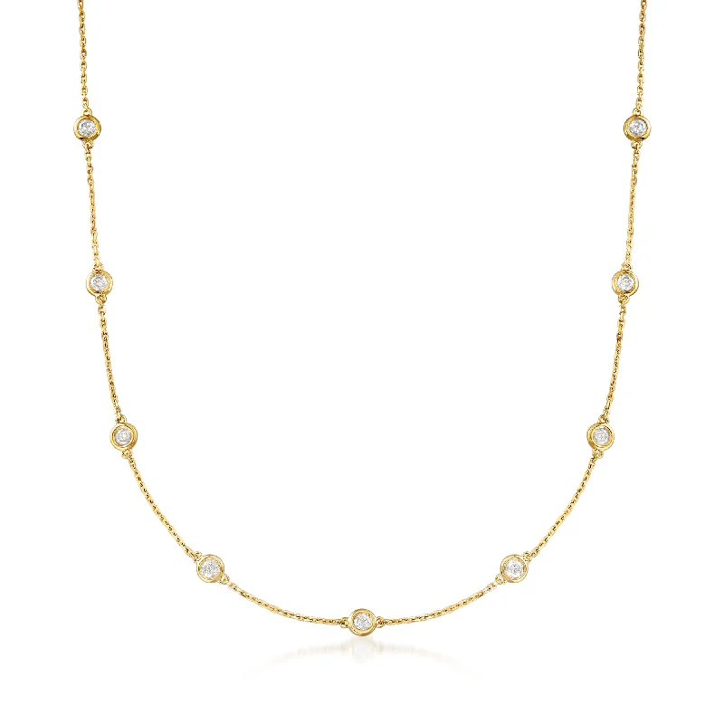 Flash Sale On Stunning Jewelry – Don't Miss Out Ross-Simons 0.50- Bezel-Set Diamond Station Necklace in Sterling Silver Flash Sale On Stunning Jewelry – Don't Miss Out Ross-Simons 0.50- Bezel-Set Diamond Station Necklace in Sterling Silver