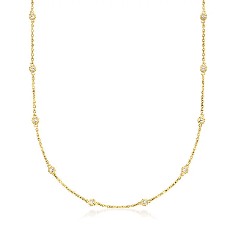 Shop Dazzling Jewelry At The Best Prices Ross-Simons 0.50- Bezel-Set Diamond Station Necklace in Sterling Silver Shop Dazzling Jewelry At The Best Prices Ross-Simons 0.50- Bezel-Set Diamond Station Necklace in Sterling Silver