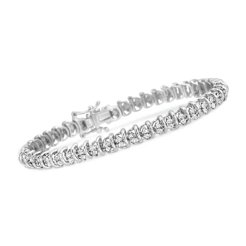 Limited-Stock Jewelry Sale – Once It's Gone, It's Gone Ross-Simons Diamond Bar Bracelet in Sterling Silver Limited-Stock Jewelry Sale – Once It's Gone, It's Gone Ross-Simons Diamond Bar Bracelet in Sterling Silver