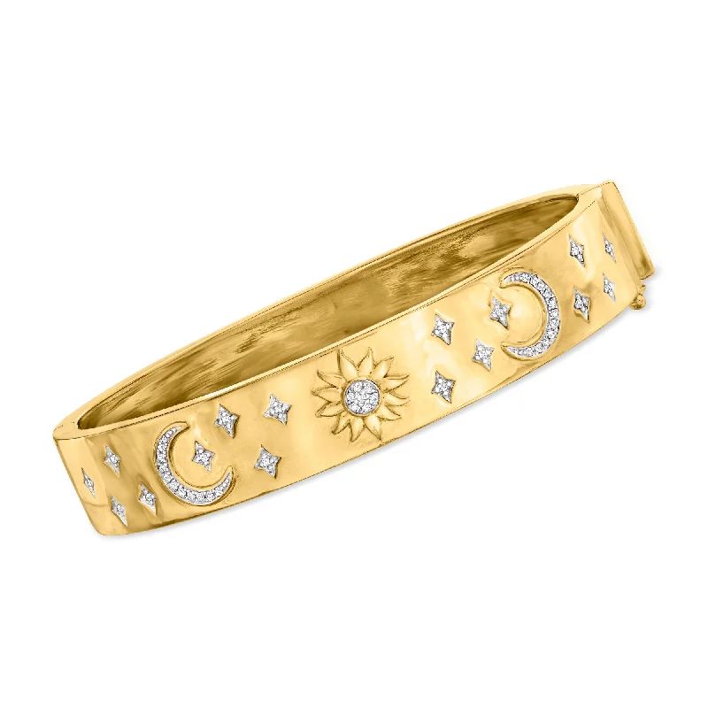 Elegant Jewelry, Exclusive Prices – Shop Now Ross-Simons Diamond Celestial Bangle Bracelet in 18kt Gold Over Sterling Elegant Jewelry, Exclusive Prices – Shop Now Ross-Simons Diamond Celestial Bangle Bracelet in 18kt Gold Over Sterling