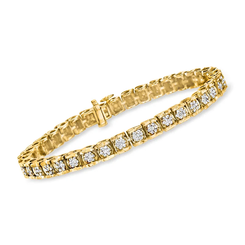 Discounted Jewelry For A Glamorous Look Ross-Simons Diamond Cluster Tennis Bracelet in 18kt Gold Over Sterling Discounted Jewelry For A Glamorous Look Ross-Simons Diamond Cluster Tennis Bracelet in 18kt Gold Over Sterling