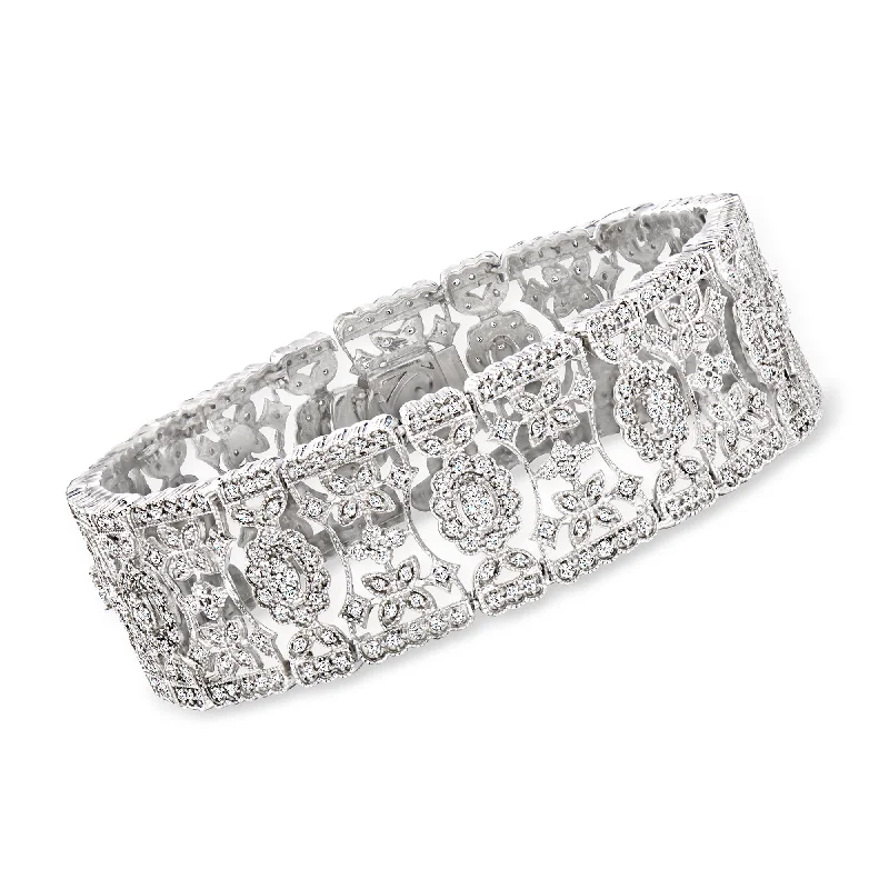 High-Quality Jewelry At A Fraction Of The Cost Ross-Simons Diamond Floral Bracelet in Sterling Silver High-Quality Jewelry At A Fraction Of The Cost Ross-Simons Diamond Floral Bracelet in Sterling Silver