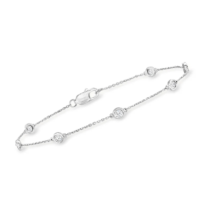 Elegant Jewelry, Exclusive Prices – Shop Now Ross-Simons Diamond Station Bracelet in Sterling Silver Elegant Jewelry, Exclusive Prices – Shop Now Ross-Simons Diamond Station Bracelet in Sterling Silver