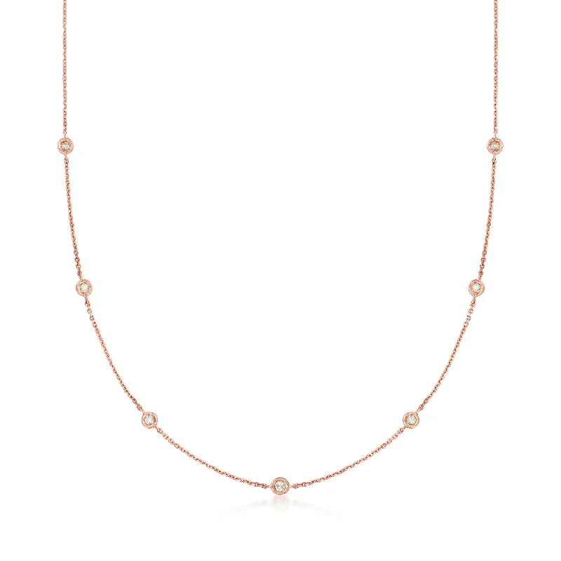 Trending Jewelry Styles Now At Limited-Time Discounts Ross-Simons Diamond Station Necklace in 14kt Rose Gold Trending Jewelry Styles Now At Limited-Time Discounts Ross-Simons Diamond Station Necklace in 14kt Rose Gold