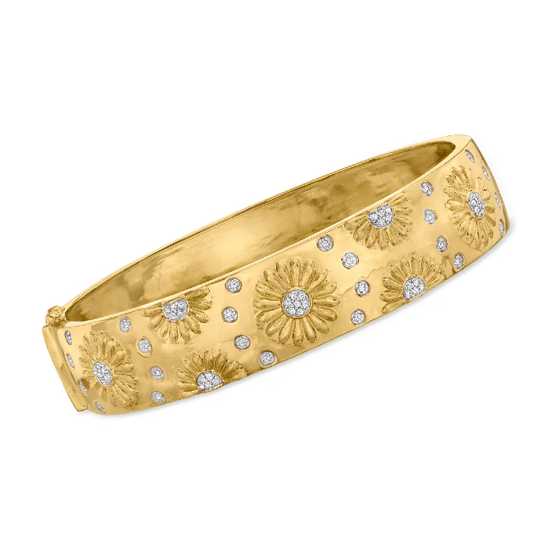 Seasonal Jewelry Deals – Elevate Your Style Ross-Simons Diamond Sunflower Bangle Bracelet in 18kt Gold Over Sterling Seasonal Jewelry Deals – Elevate Your Style Ross-Simons Diamond Sunflower Bangle Bracelet in 18kt Gold Over Sterling
