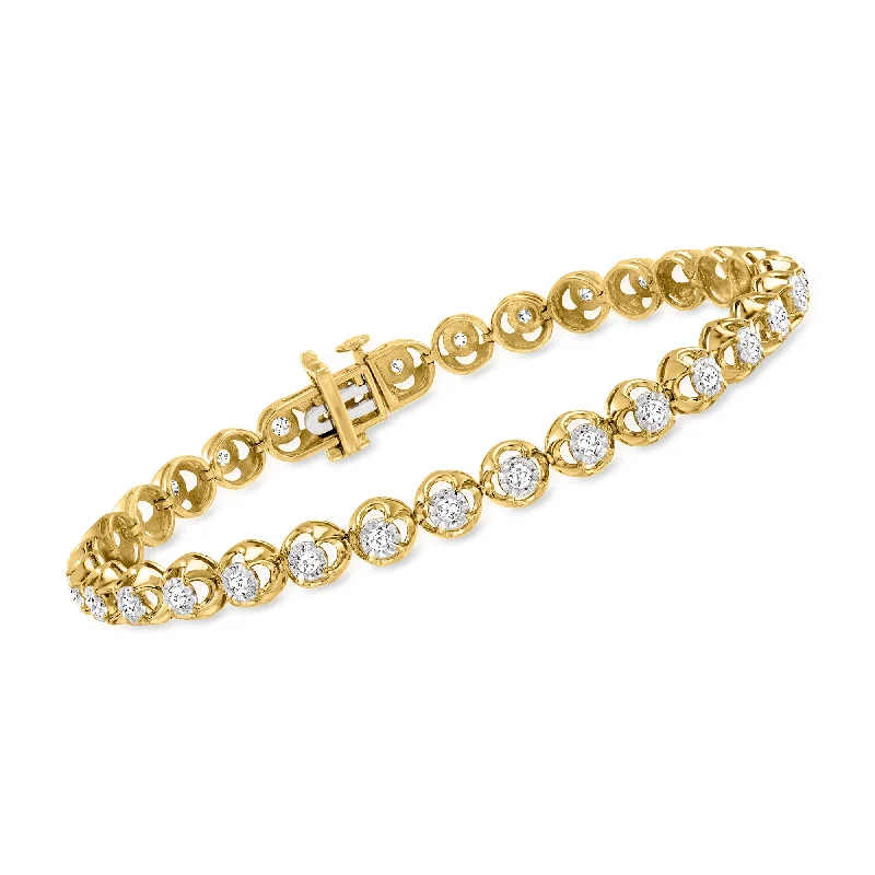 Get Your Favorite Jewelry At The Best Price Ross-Simons Diamond Tennis Bracelet in 18kt Gold Over Sterling Get Your Favorite Jewelry At The Best Price Ross-Simons Diamond Tennis Bracelet in 18kt Gold Over Sterling