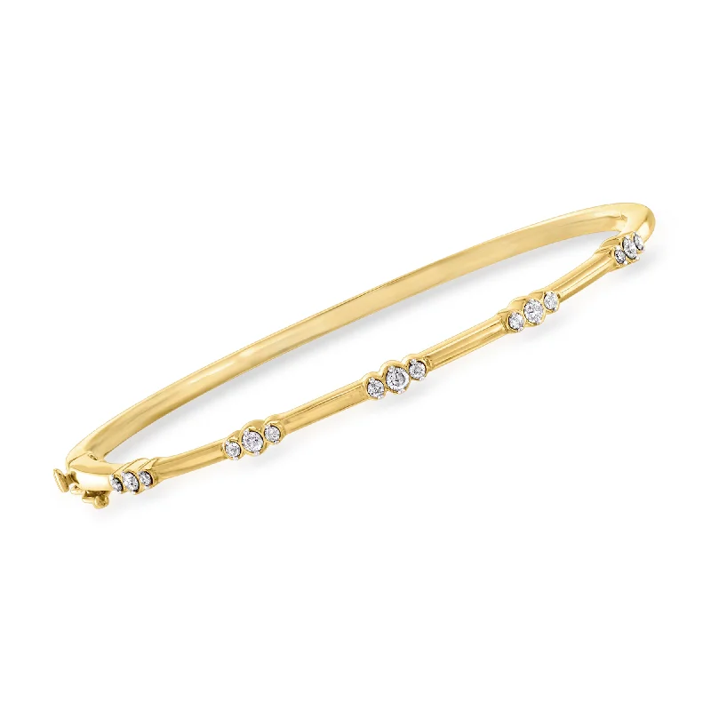 Best Jewelry Sale – Shop Exclusive Designs Now Ross-Simons Diamond Trio Station Bangle Bracelet in 18kt Gold Over Sterling Best Jewelry Sale – Shop Exclusive Designs Now Ross-Simons Diamond Trio Station Bangle Bracelet in 18kt Gold Over Sterling