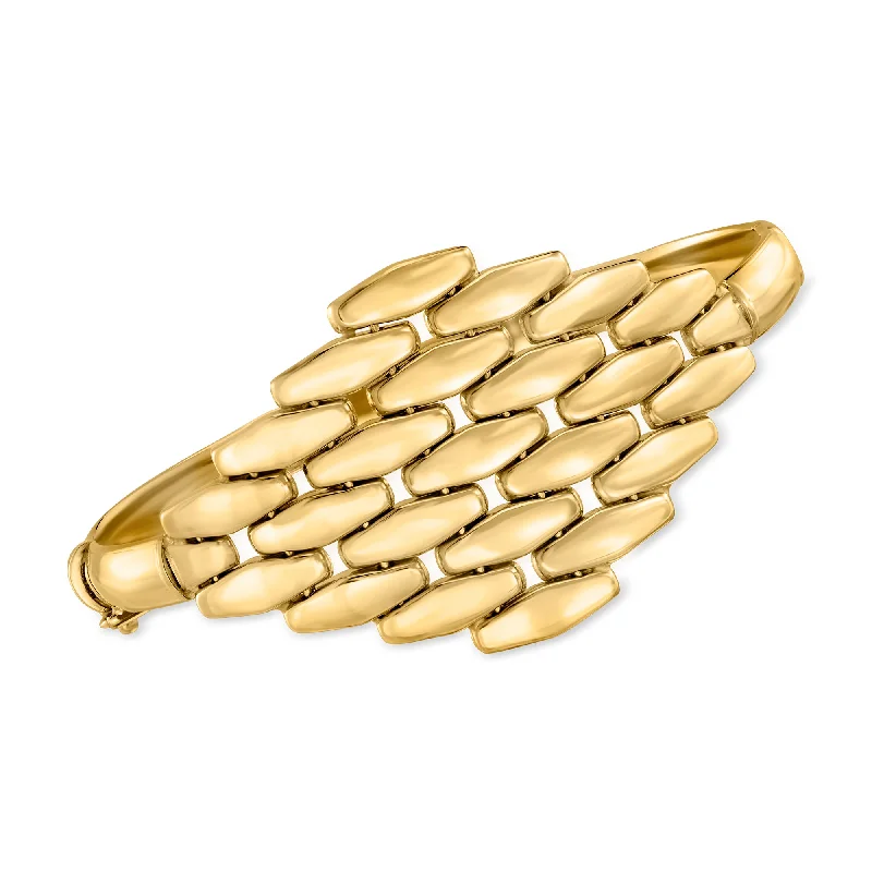 Buy More, Save More – Special Jewelry Discounts Ross-Simons Italian 14kt Yellow Gold Panther-Link Bangle Bracelet Buy More, Save More – Special Jewelry Discounts Ross-Simons Italian 14kt Yellow Gold Panther-Link Bangle Bracelet