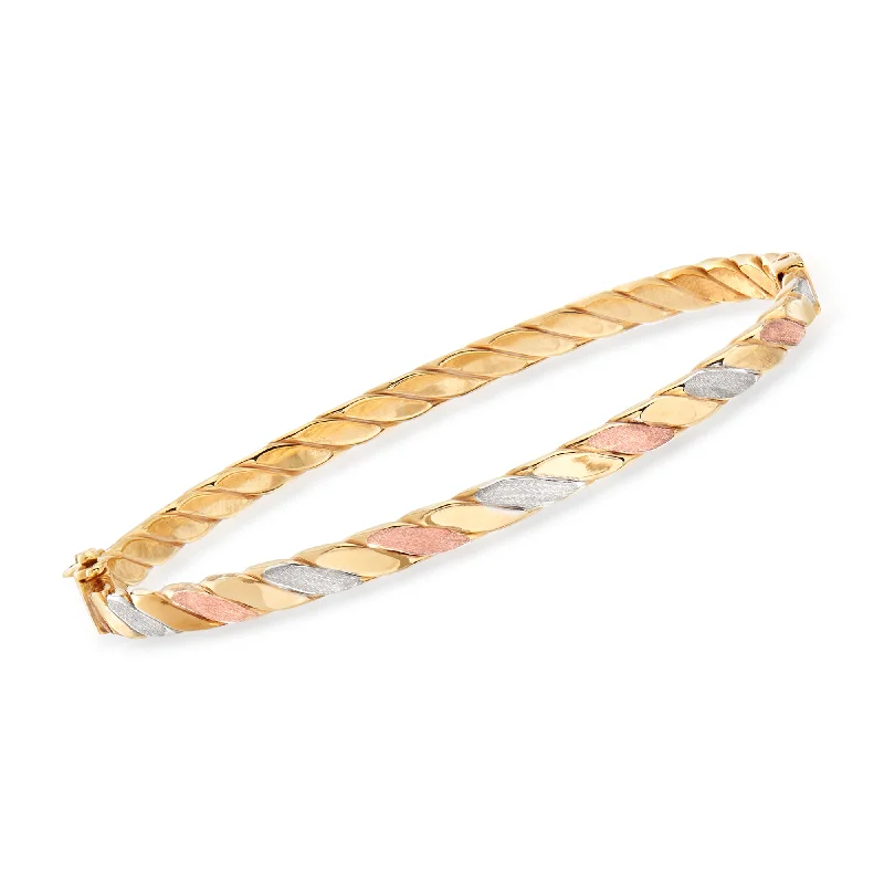 Timeless Jewelry Styles At Wallet-Friendly Prices Ross-Simons Italian 18kt Tri-Colored Gold Twisted Bangle Bracelet Timeless Jewelry Styles At Wallet-Friendly Prices Ross-Simons Italian 18kt Tri-Colored Gold Twisted Bangle Bracelet
