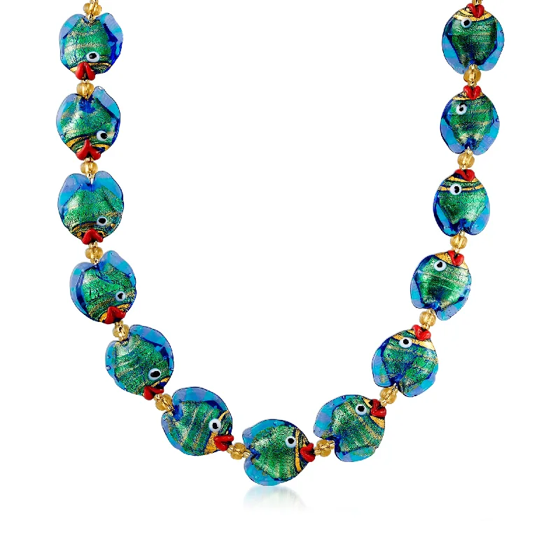 Luxury Jewelry Sale – Sparkle For Less Ross-Simons Italian Multicolored Murano Glass Fish Necklace With 18kt Gold Over Sterling Luxury Jewelry Sale – Sparkle For Less Ross-Simons Italian Multicolored Murano Glass Fish Necklace With 18kt Gold Over Sterling