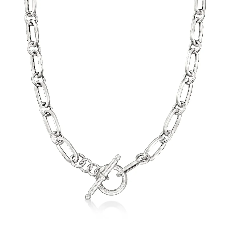 Premium Diamond Jewelry At Once-In-A-Lifetime Discounts Ross-Simons Italian Sterling Silver Paper Clip Link Toggle Necklace Premium Diamond Jewelry At Once-In-A-Lifetime Discounts Ross-Simons Italian Sterling Silver Paper Clip Link Toggle Necklace