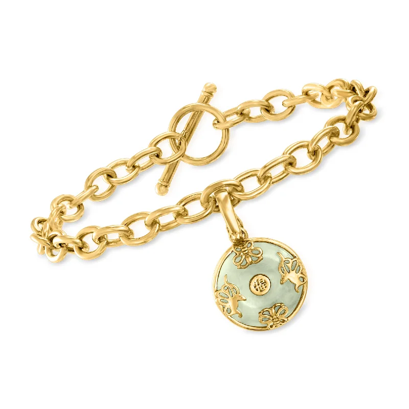 Must-Have Jewelry At Irresistible Discounts Ross-Simons Jade "Good Fortune" Butterfly Charm Bracelet in 18kt Gold Over Sterling Must-Have Jewelry At Irresistible Discounts Ross-Simons Jade "Good Fortune" Butterfly Charm Bracelet in 18kt Gold Over Sterling