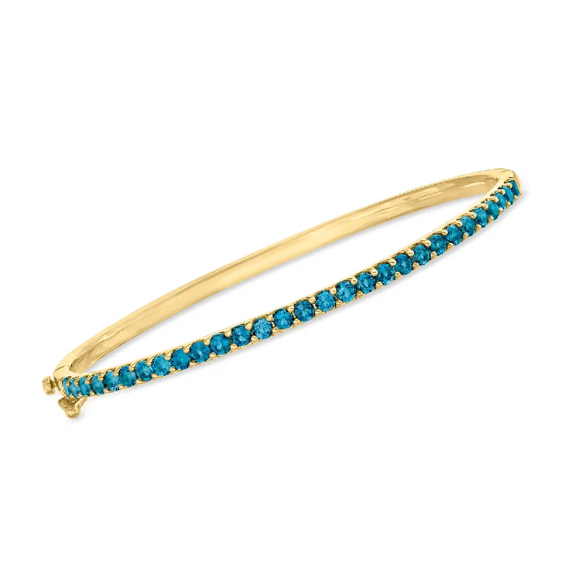Flash Sale On Stunning Jewelry – Don't Miss Out Ross-Simons London Blue Topaz Bangle Bracelet in 18kt Gold Over Sterling