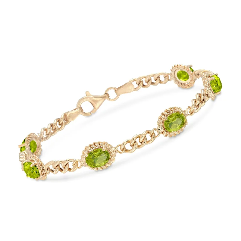 Unique Jewelry For Less – Shop The Sale Now Ross-Simons Peridot Link Bracelet in 18kt Gold Over Sterling Silver