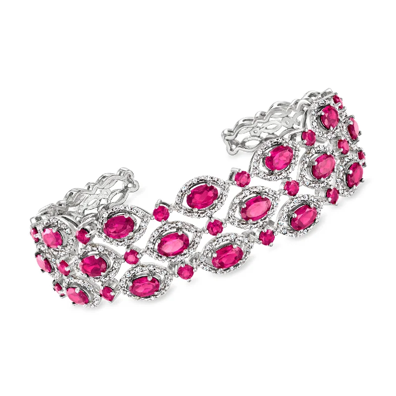 Bold And Beautiful Jewelry Now At Irresistible Prices Ross-Simons Pink Topaz and . White Zircon Cuff Bracelet in Sterling Silver Bold And Beautiful Jewelry Now At Irresistible Prices Ross-Simons Pink Topaz and . White Zircon Cuff Bracelet in Sterling Silver