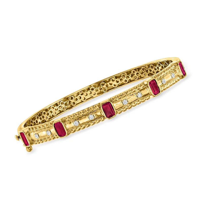Elegant Jewelry Styles At Budget-Friendly Prices Ross-Simons Ruby and . Diamond Bangle Bracelet in 18kt Gold Over Sterling Elegant Jewelry Styles At Budget-Friendly Prices Ross-Simons Ruby and . Diamond Bangle Bracelet in 18kt Gold Over Sterling
