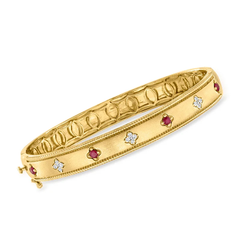 Timeless Beauty, Unbeatable Deals – Jewelry Sale On Ross-Simons Ruby and . Diamond Bangle Bracelet in 18kt Gold Over Sterling Timeless Beauty, Unbeatable Deals – Jewelry Sale On Ross-Simons Ruby and . Diamond Bangle Bracelet in 18kt Gold Over Sterling